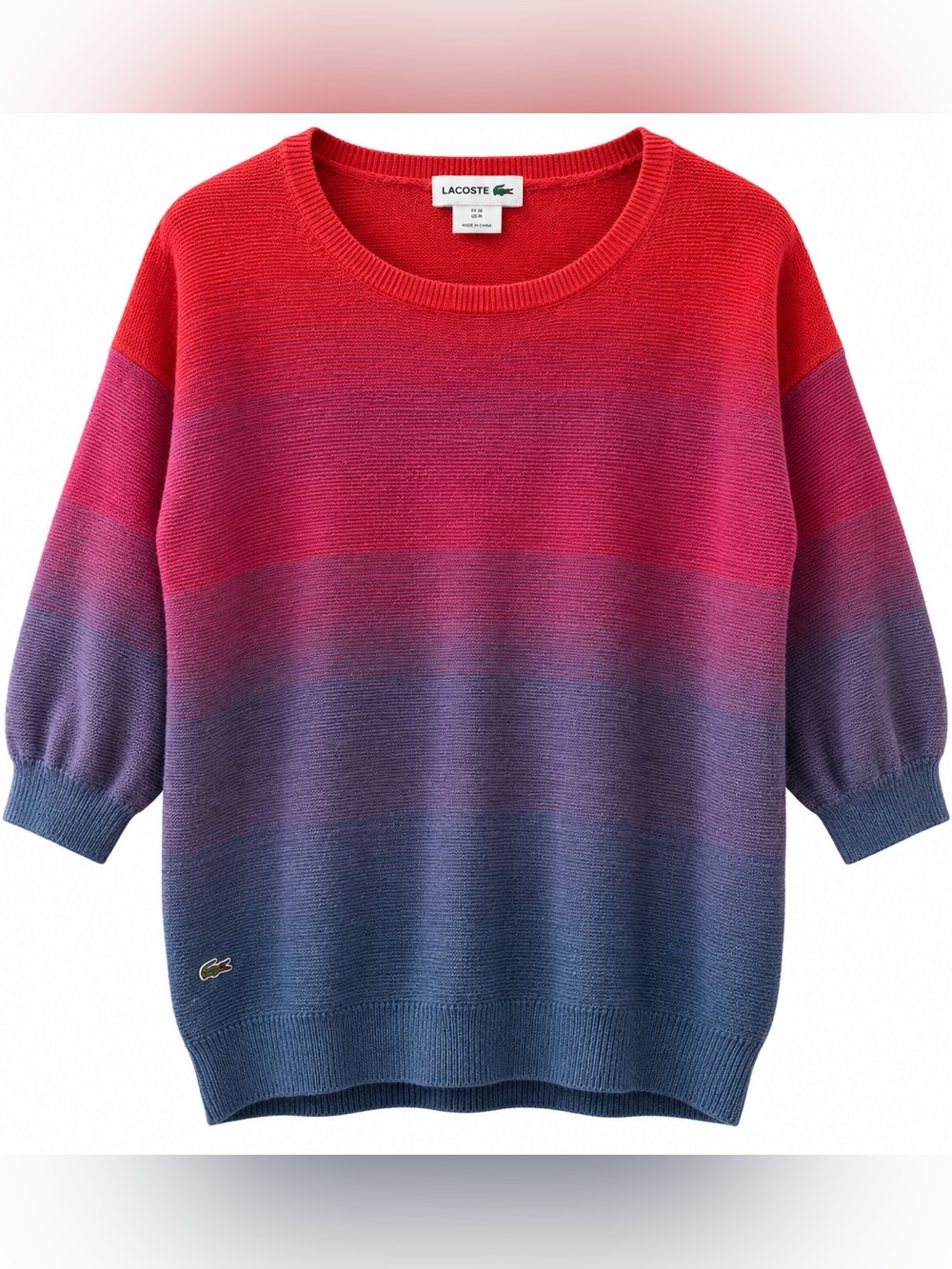 Lacoste Ombré Colorblock Knit Sweater – Size 40 / Approx. Medium